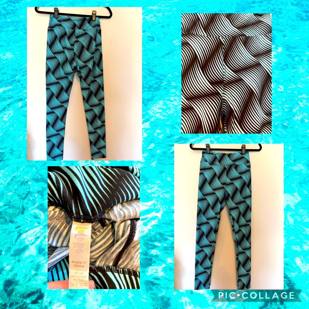 LuLaRoe Green & Black Swirl Pattern Leggings